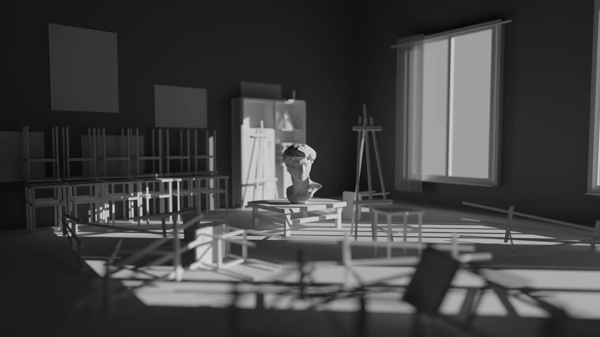 记忆中的画室三维作品
